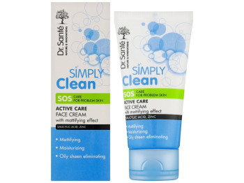 Крем для лица Dr.Sante Simply Clean SOS "Активный уход" с матирующим эффект, для проблем. кожи 50мл