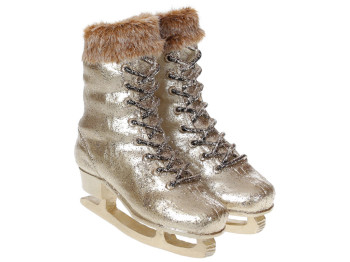 Декоративне кашпо Ковзани, 18см, колір - золото