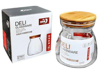 Емкость с бамбуковой крышкой Deli, 650мл