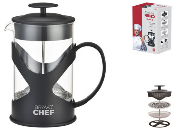 Френч-пресс Bravo Chef Lappetit, 1л, черный, 6900069082501