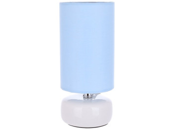Настольная лампа белая с голубым тканевым абажуром Bella D10*22.5см 242-199