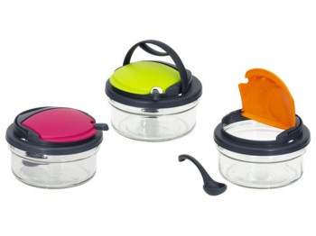 Банка Herevin Bright colours MIX с ложкой, 400мл, 8699038084636
