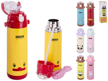 Термос-поилка детский с ремешком Stenson 500мл. Крышка, с откидным верхом на кнопке-замке.