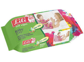 Влажные салфетки детские "Lili" "С экстрактом алоэ" 100шт
