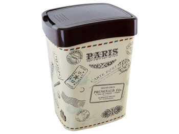 Ведро для мусора Евро, 18л с декором (дизайн т.коричневый, Париж) 121067