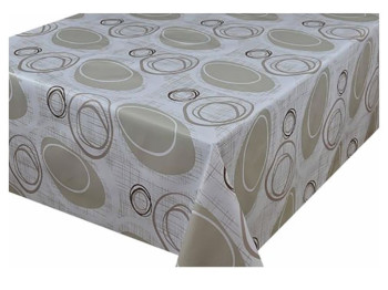 Клеёнка ПВХ 3d, 1.40×20 м, с рисунком, тканевая основа, цвет бежевый с геометрическим узором
