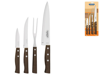 Набор ножей Tramontina Tradicional, 3шт-ножей, вилка (цена за набор 4шт) 7891112016392