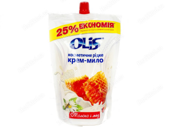 Крем-мило косметичне рідке в пакеті "Olis" "Молоко і мед" 500мл.