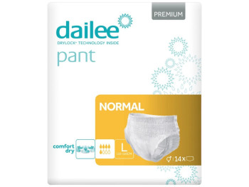 Подгузники-трусики для взрослых Dailee Pant Premium Normal L, 5 капель, до 1050мл, 110-140см, 14шт