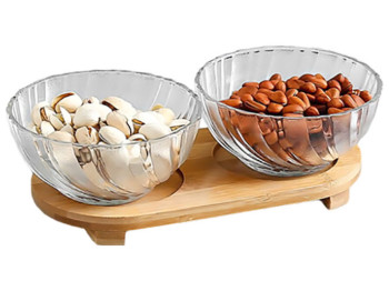 Менажницы на подставке Crystal 24х11х12см (цена за набор 3 предмета)