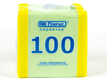 Салфетки "Парус" зеленые однослойные 24x24см 100шт