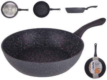 Сковорода глубокая алюминиевая без крышки GUSTO инд. дно, покрытие GRANITE D28х7,3см GT-2103-28