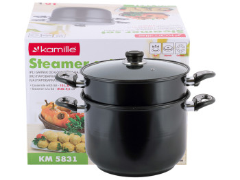 Пароварка одноуровневая Kamille углеродистая сталь D26см