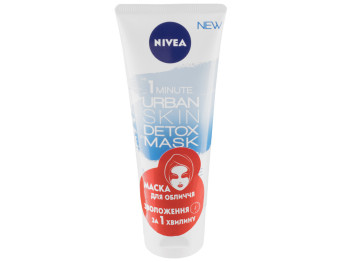 Маска для обличчя Nivea "Urban skin detox" зволоження за 1 хвилину 75мл