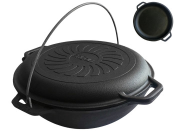 Казан азiатський чавунний з чавунною кришкою-сковородою BRIZOLL Азiя 4л КА04-2