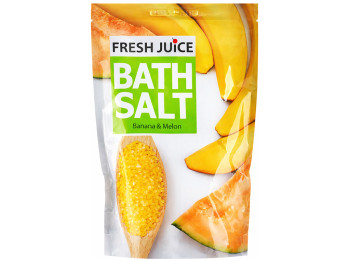 Соль для ванн Fresh Juice Banana & Melon, морская, с экстрактами банана и дыни, 500г, дойпак