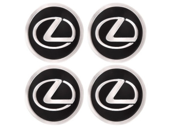 Наклейки на колпаки LEXUS, 9см, черные, 4шт