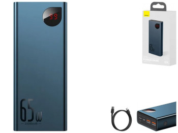 Power Bank Baseus Adaman Metal 65W 20000 mAh (PPIMDA-D) Цвет Синий, 03