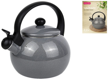 Чайник эмалированный Kamille, со свистком, 2,2л