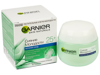 Крем для обличчя нічний Garnier Skin Naturals "Сяйво молодості" 25+ 50мл