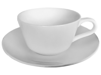 Чашка з блюдцем, біла (чашка-200мл, блюдце 14,8см)