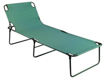 Розкладачка туристична складана з узголів'ям, метал та поліестер, 188×56×28см