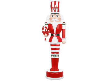 Декоративна фігура Candy - Лускунчик, 15x12x50,5см, колір - червоний з білим