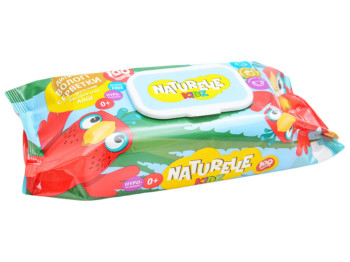 Влажные салфетки детские NATURELLE kidz алоэ 100шт с клапаном