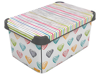 Коробка с крышкой Qutu Style Box Colored Zigzag, 10л