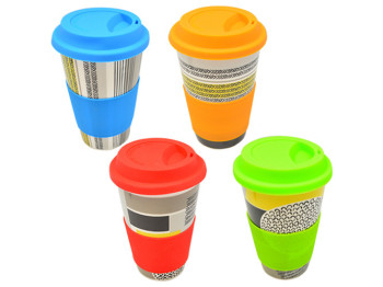 Стакан с крышкой силикон Colorito 500мл