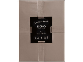 Комплект постельного белья Soho, полуторный, 150×200см, 155×220см, сатин, цвет бежевый с мокко