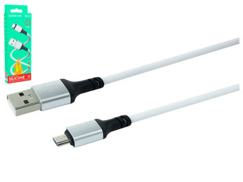 Кабель USB Borofone BX83 Silicone Micro 2.4A, Білий