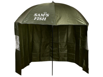 Зонт-палатка Sam’s Fish, металл, полиэстер, ПВХ, диаметр 2,2м, цвет хаки