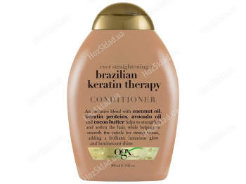 Кондиционер OGX Brazilian Keratin Smooth, Разглаживающий для укрепления волос, 385мл
