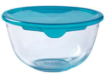 Салатник Pyrex Prep & Store, с крышкой, стекло, 500мл, диаметр 14см, цвет прозрачный