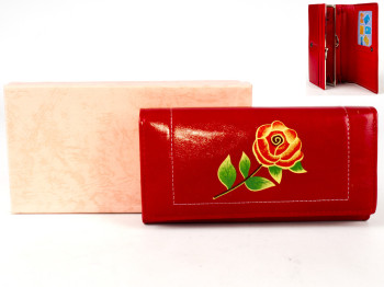 Гаманець жіночий "Троянда" шкірзамінник, червоний
