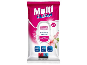 Салфетки влажные для уборки Luba Multi Clean, аромат магнолия, с клапаном, 72шт