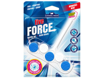 Блок для унітаза ароматичний General Fresh Five Force "Морський" з хлором 50г