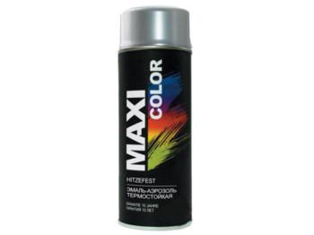 Эмаль аэрозольная термостойкая MAXI COLOR серебро 400мл