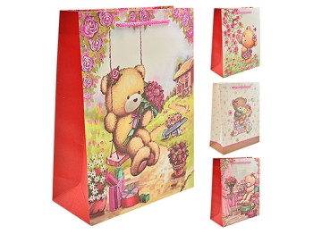 Пакет подарочный бумажный S Sweet bear 18х23х8см