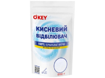 Відбілювач кисневий O'key, прання, збирання, дезінфекція, перкарбонат натрію, 500г, дойпак
