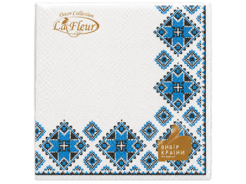 Серветки паперові двошарові La Fleur з орнаментом, 33×33 см, 16 шт