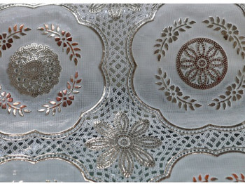 Клеенка виниловая ажурная "Lace" золото с печатью 1,37x20 метров (цена за рулон)