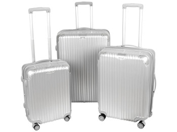 Чемодан с USB-разъёмом, кодовый замок, поликарбонат, 20, 24, 28 дюйма (цена за набор 3шт)