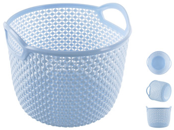 Кошик для зберігання круглий з ручками Kinder Way, D17cм, блідо-блакитний