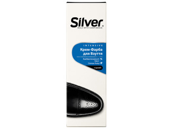 Крем-краска для ухода за обувью Silver Intensive, для гладкой кожи, чёрная, 75 мл