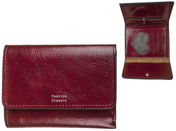 Кошелек женский кожзам. темно-красный "Fashion" 11,5х2,5х9см