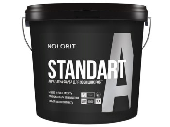 Краска фасадная латексная Kolorit Standart А (база LА) 9л