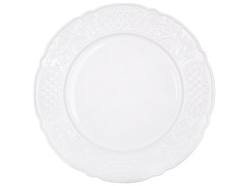 Тарелка фарфоровая Lace Garden, белая, 25,5×3,1 см