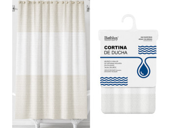 Штора для душу Bathlux, EVA+PE з градієнтом, (без кілець) 180x180см, бежево-сіра